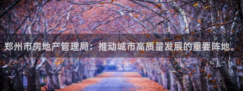 新宝5开户：郑州市房地产管理局：推动城市高质量发展的重要阵地